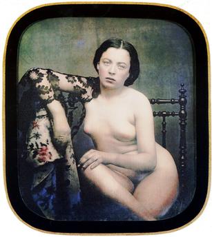 nude daguerreotype colored hand-colored old photo victorian naked censored